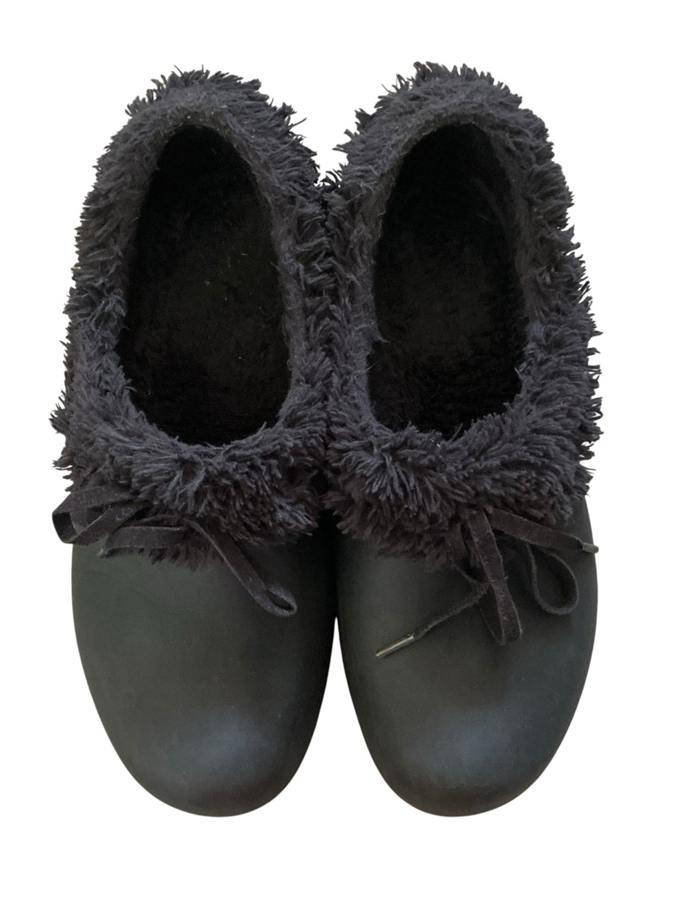 Crocs Gretel women’s black faux fur lined slip-on shoes size 8